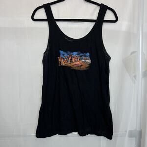 Harley Davidson feel the fantasy black lightweight tank top large grunge moto